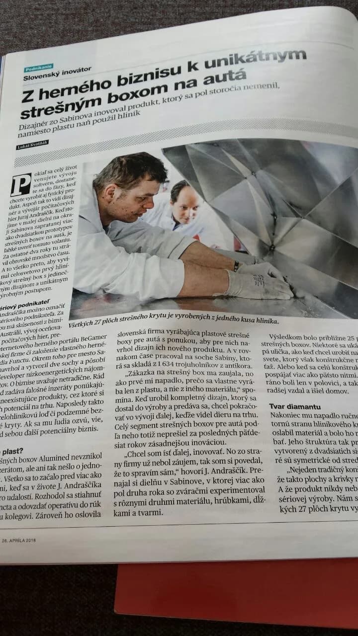 Článok o Alumined strešnom boxe