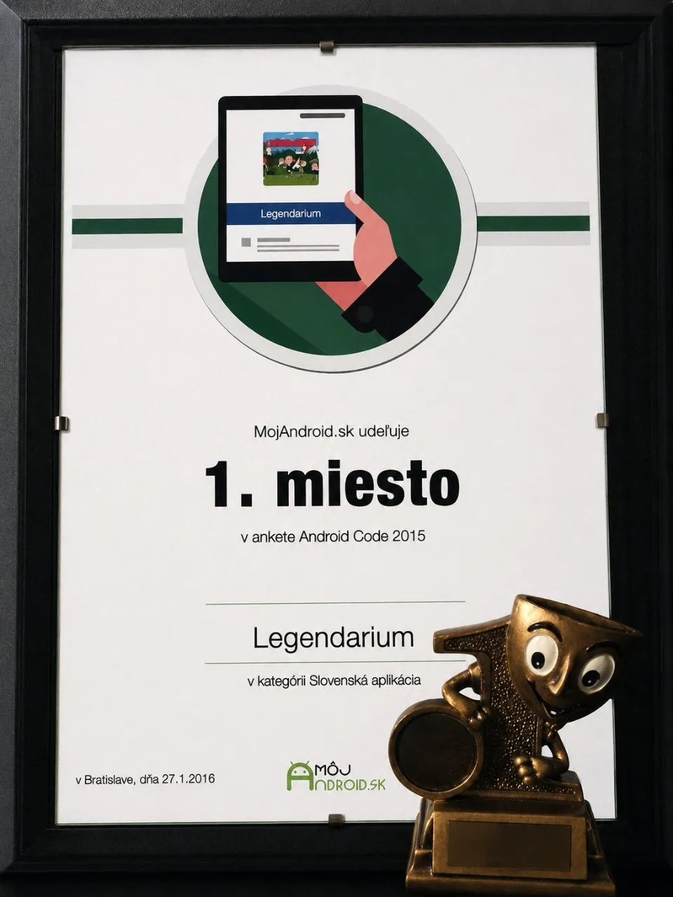 Legendarium, 1. miesto Android Code 2015 (Slovenská aplikácia), MojAndroid.sk 2016, autor Functu