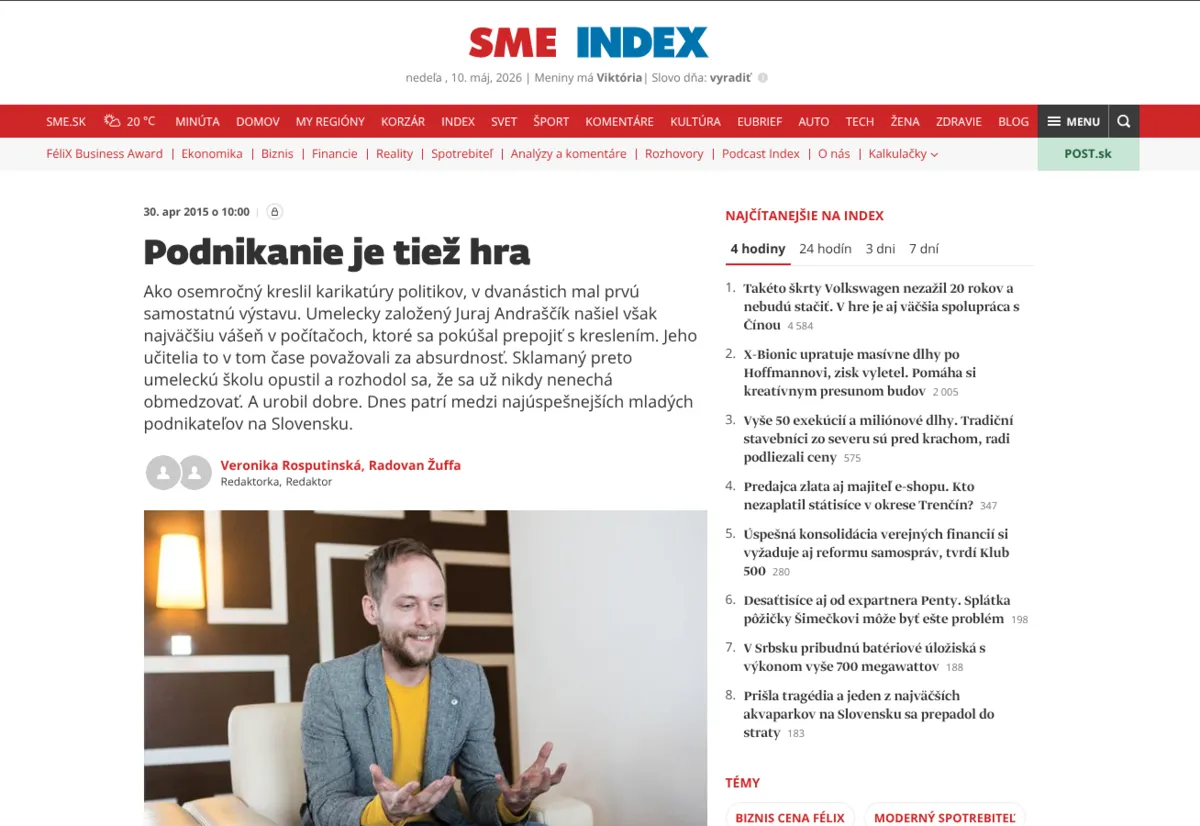 SME Index článok